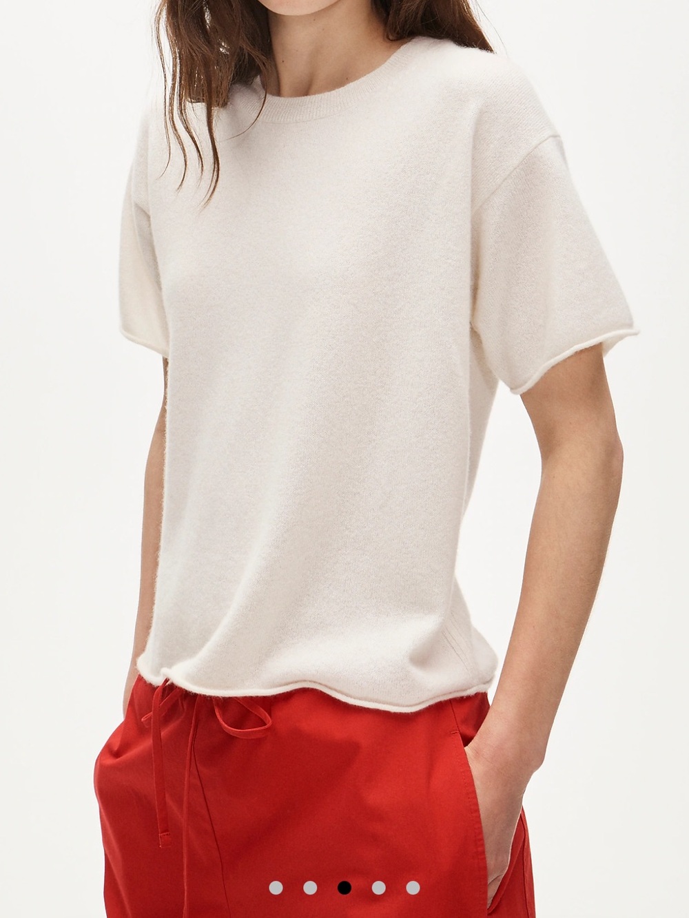 J Crew Cashmere Cream Short-Sleeve Knit Top - Picture 2 of 9